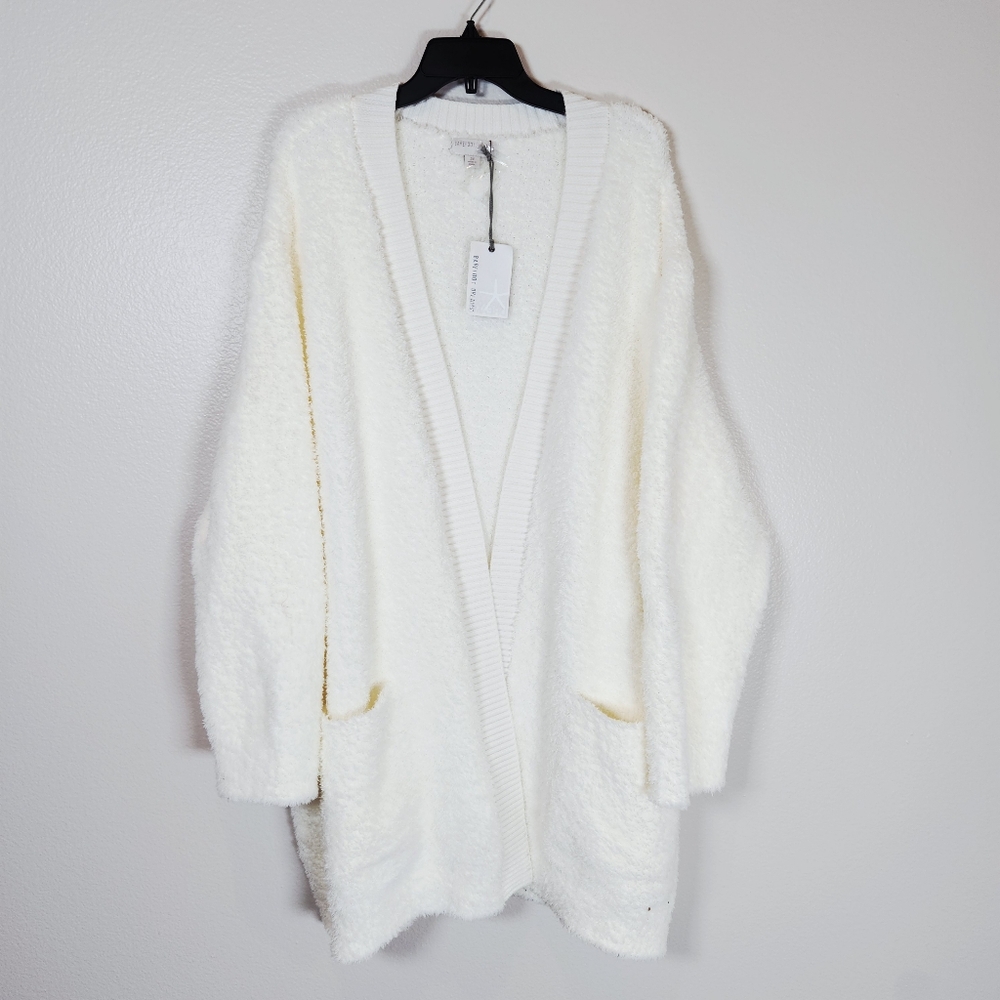 BareFoot Dreams Pearl CozyChic Ribbed Knit Long Cardigan Size 3X